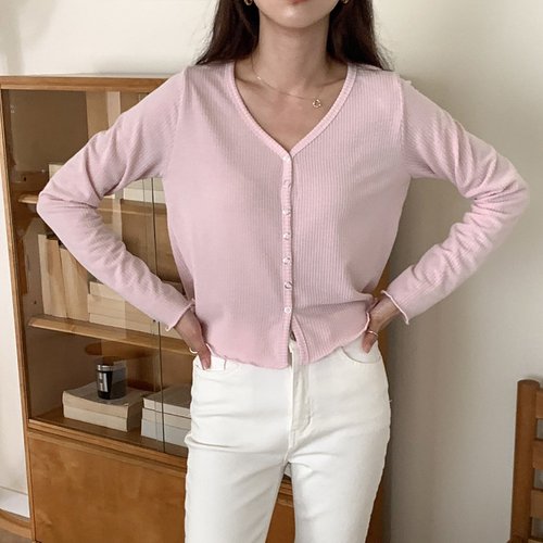 아이우먼 레츠솔리드버튼가디건 DDS165M405 빅사이즈_이미지