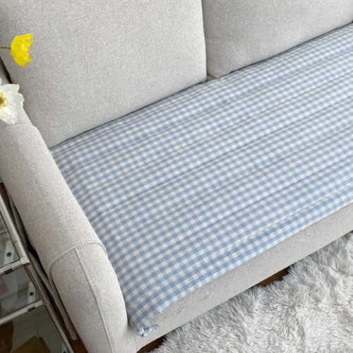 선염체크 모달 소파 커버 순면 매트 쇼파패드 2종 모음 4인용