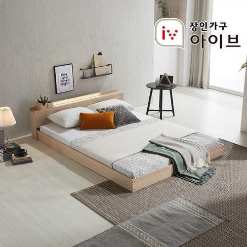장인가구 비비드 저상형 USB포트 LED침대 SS (매트별도)_이미지
