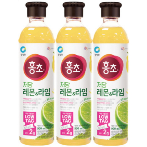 청정원 홍초 저당 레몬 & 라임 900ml (3개)_이미지