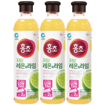 청정원 <b>홍초</b> 저당 레몬 & 라임 900ml