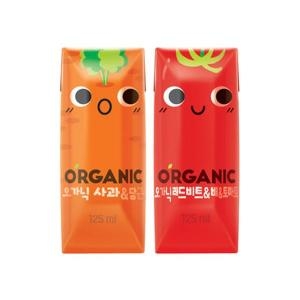 롯데칠성음료 오가닉 유기농 주스 레드비트&배&토마토 125ml (48개)_이미지