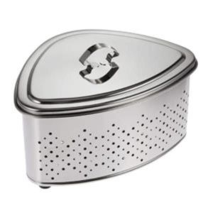 스텐레스 싱크대 삼각 코너 음식물 가정용 주방휴지통 뚜껑형 쓰레기통 처리 함_이미지