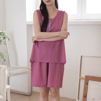 <b>토토</b>와모모 여성 여자 민소매 나시 잠옷 여성 홈웨어 24S148 4
