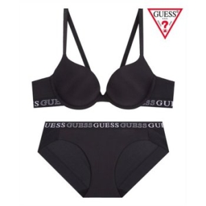 게스 에센셜 풀컵 아웃밴드 블랙 브라+햄팬티 GLL1R2R01BK/GLL1P2P01BK