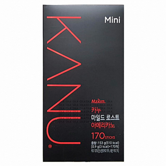 동서식품 맥심 <b>카누</b> 마일드 로스트 아메리카노 <b>미니</b> 170T