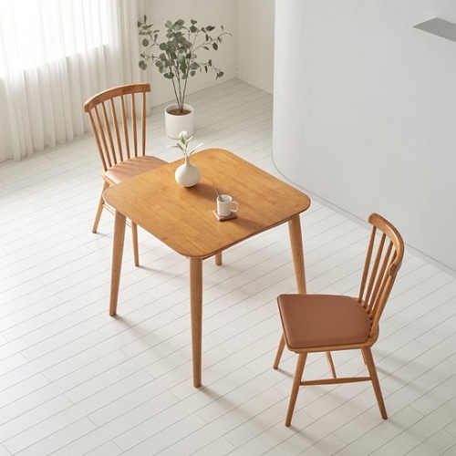 인터데코 자연원목 식탁 800 (의자2개)_이미지