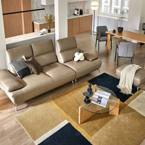 자코모 젬마 스윙 기능성 천연가죽 소파 4인용 (스툴포함)