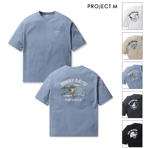 신성통상 프로젝트엠 EPF2TR3951 공용 쿨텐션 등판 그래픽 반팔티 DCH 다크차콜 /95