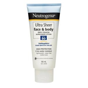  뉴트로지나 울트라 쉬어 페이스 앤 바디 드라이 터치 선스크린 로션 SPF 50 88ml 2개
