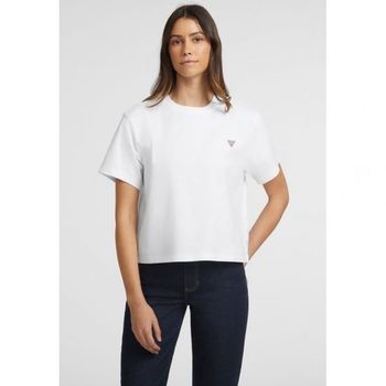 게스 Jeans BOXY TRIANG Basic T-shirt weis 7490468