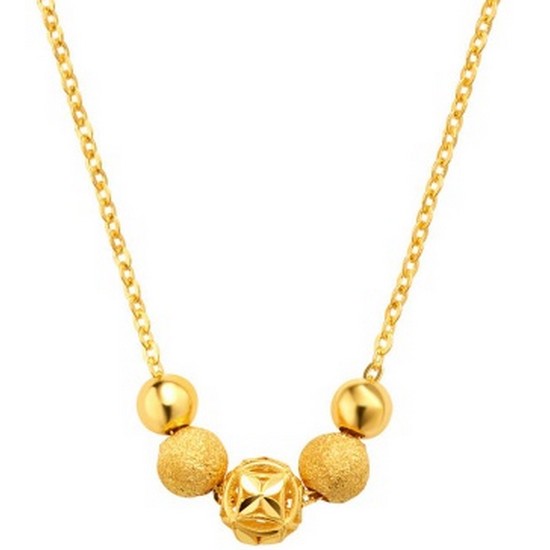 한국금다이아몬드 여자 목걸이 볼 링 체인 3.75g