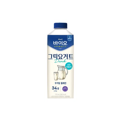  매일유업 매일바이오 그릭요거트 드링크 무가당 플레인 710ml [6개]