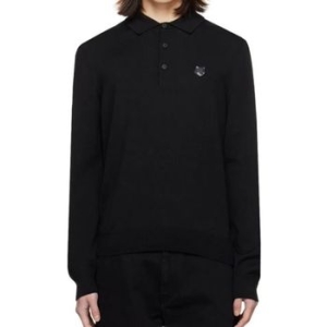 메종키츠네 남성 볼드 폭스 헤드 패치 폴로 셔츠 블랙_MM00211KT1036P199