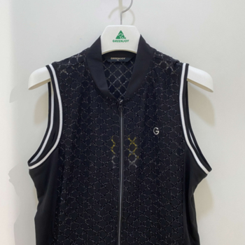 메탈사 시스루 패턴 포인트 풀집업 조끼 GP22KV62W