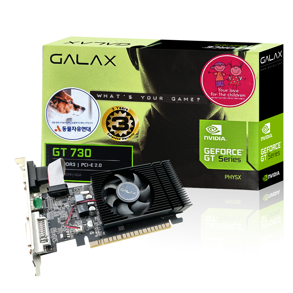 갤럭시 GALAX 지포스 GT730 D3 4GB LP이미지입니다. 누르면 해당 게시물로 새창이동합니다.