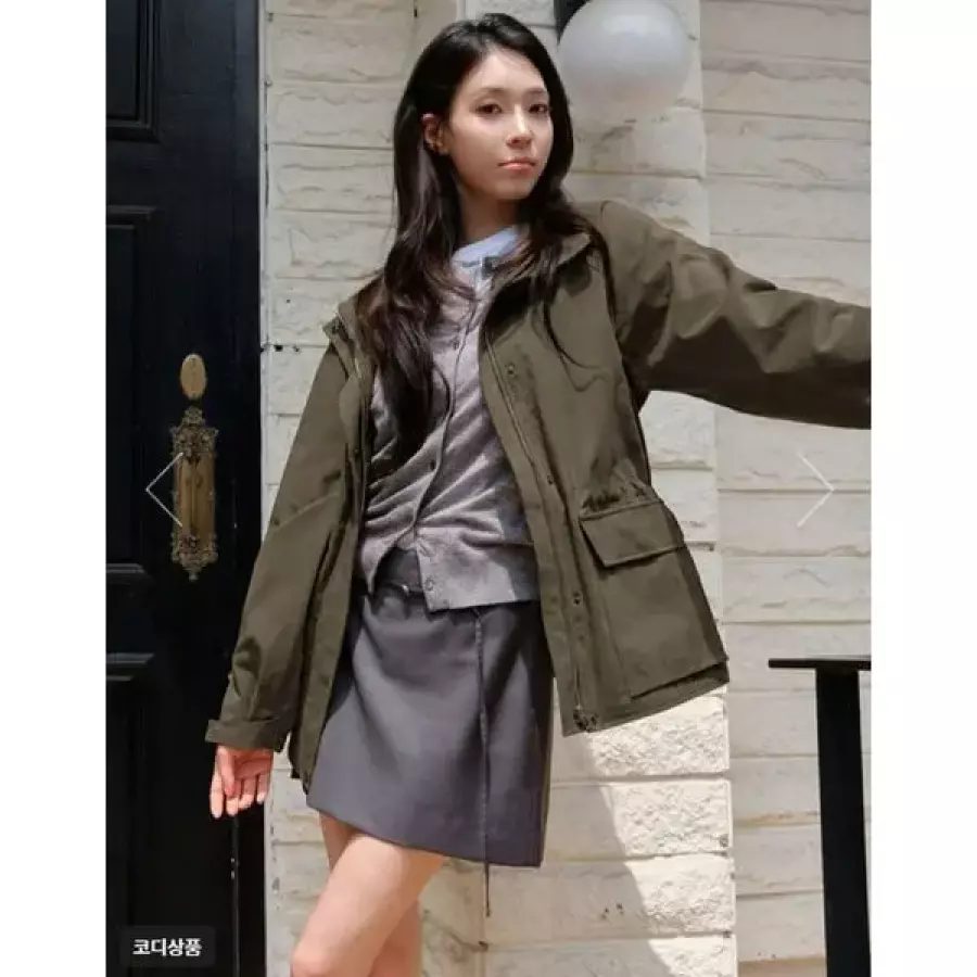 지오다노 NEW 박현지 하이넥 집업 미드렝스 자켓 376907 1467694