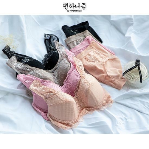 진짜편한속옷 쿨 메쉬 레이스 브라팬티 4종 (4세트)