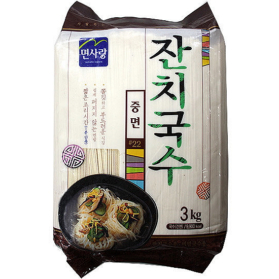 면사랑 잔치국수 중면 3kg (6개)