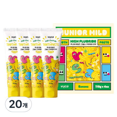 뷰카 주니어 마일드 고불소 구취케어 치약 바나나향 110g (20개)_이미지