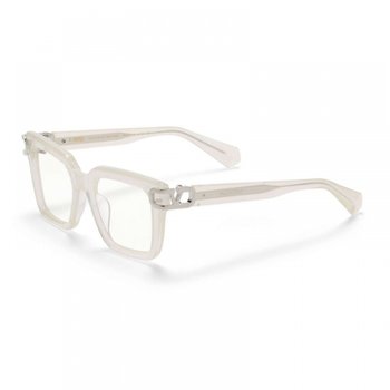 발렌티노 안경 스퀘어 풀 림, 클라우드 아이보리 프레임 앤 클리어 데모 렌즈 Vlx-131D 아이보리