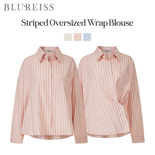 블루레이스 2WAY참포인트줄지카라블라우스_BI6S1BL5151