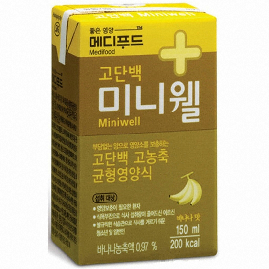 메디푸드 고단백 미니웰 바나나맛 150ml이미지입니다. 누르면 해당 게시물로 새창이동합니다.