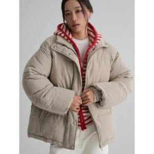 에잇세컨즈 소프트터치 미드랭스 푸퍼 재킷 베이지 355Y38LYBA_이미지
