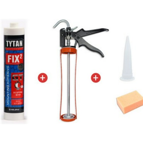 누리켐 초속경 실리콘 TYTAN FIX2 GT 290ml + 슈퍼파워 회전건 + 스펀지 + 노즐