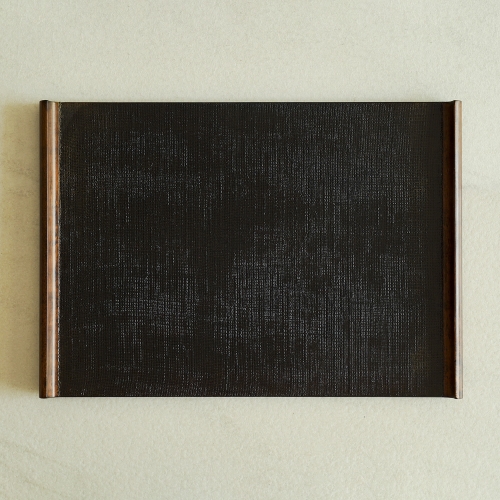 죽전도예 놋담 옻칠 나무 손잡이 트레이 블랙_이미지