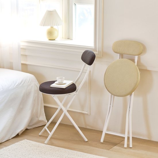 풀메쉬 접이식 등받이 의자 스툴