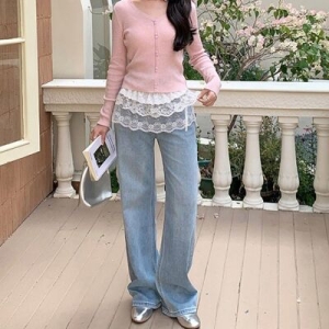 오너클랜 미니 프릴 랩 스커트 레이스 레이어드 여성용 치마 WFLIOXH_260301 582943_WFLIOXH_260301