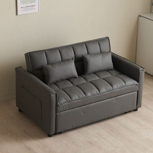 에보니아 토르 접이식 좌방석 확장형 에어레더 소파베드 2인용_이미지