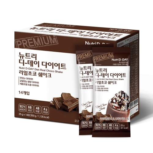 뉴트리바이오텍 뉴트리디데이 다이어트 리얼 초코 쉐이크 25g 14포 (1개)