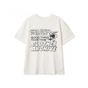 엘르옴므 상품 Aeae 반팔티 에이이에이이 반팔티 PARC TYPO T-SHIRTS WHITE 309042 2_이미지