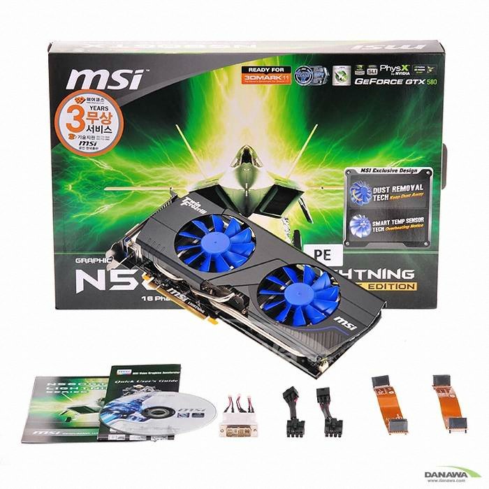 MSI 지포스 GTX580 N580GTX 라이트닝 PE D5 3GB_이미지