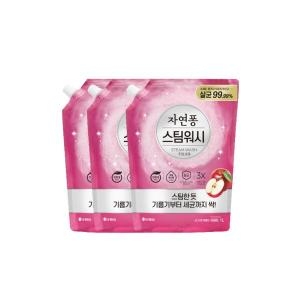 자연퐁 스팀워시 4X 애플향 리필 1L (3개)