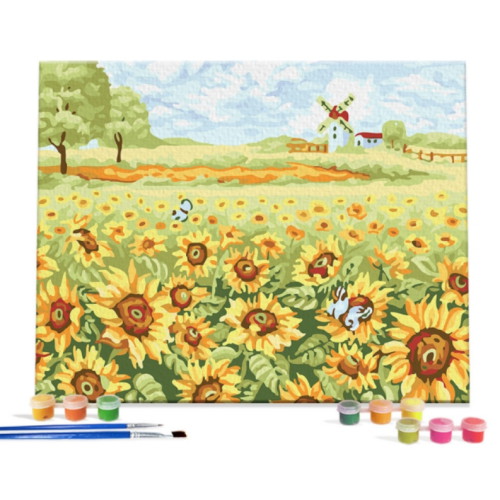 아이러브페인팅 DIY 캔버스형 그림그리기 해바라기와 풍차_이미지