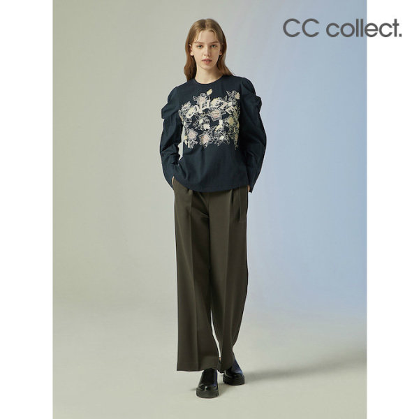 씨씨콜렉트 소매볼륨 레터링 티셔츠 NY_C231PSM023 194827_이미지