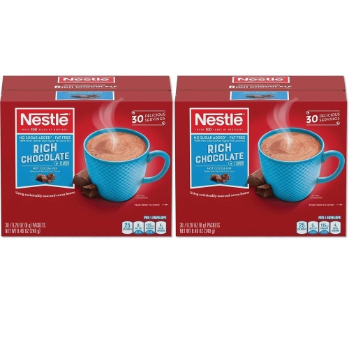네슬레 Nestle 네슬레 핫 리치 초콜릿 무설탕 8g 30개입 2팩_이미지