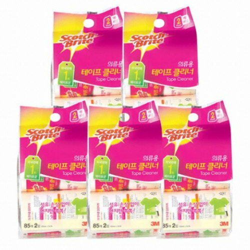 3M 스카치브라이트 의류용 테이프클리너 리필 85매 2롤 (5개)_이미지