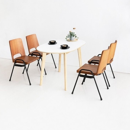 마켓비 RAMIRA 라운드형 HPL 식탁 1200 (TRONUT의자4개)_이미지