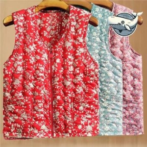 ONM 레트로 꽃무늬 퀼팅 조끼 감성 농촌 스타일 31456843