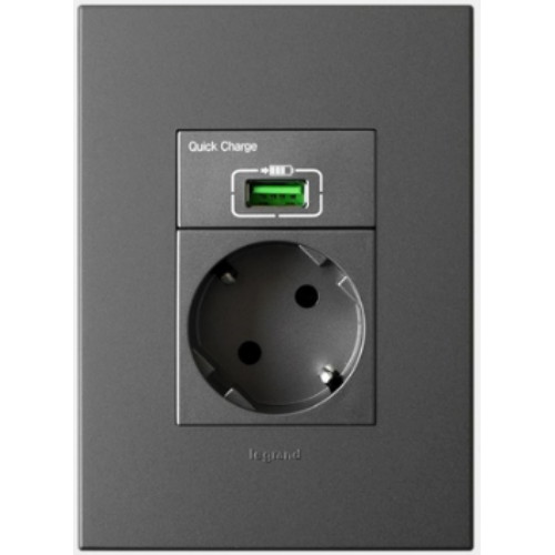 아테오 1구 USB 퀵A타입 콘센트 마그네슘