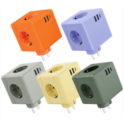 티메코 3구 16A USB 고용량 큐브 콘센트 멀티탭_이미지
