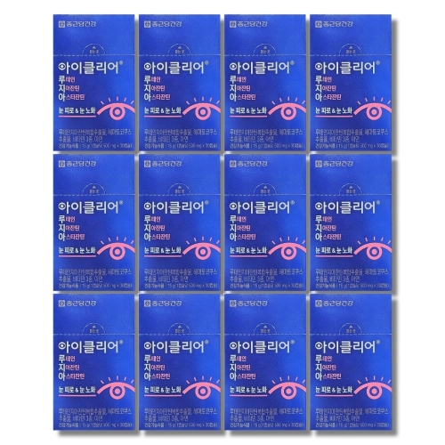 종근당건강 아이클리어 루테인지아잔틴 아스타잔틴 30캡슐 (12개)
