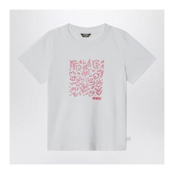 White Melis T shirt with glitter print K2151QW-BCO/XM_KWAY-001_621-1..