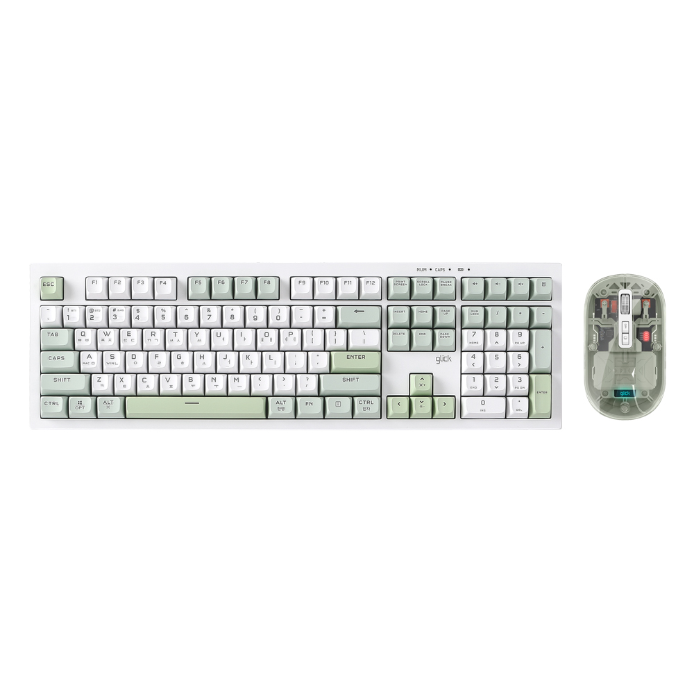 지클릭커 OFFICEPRO WMK80 사일런스 M 108 무선 키보드 마우스 세트 (Greenwich)
