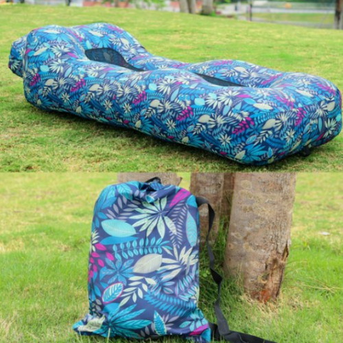 5초 완성 무중력 에어소파 캠핑 야외 빈백소파 블루_이미지