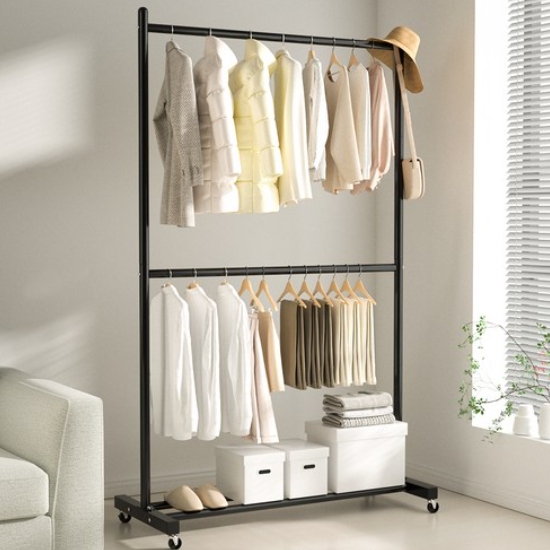 쿠팡 코멧 철재 이동식 2단 스탠드 행거